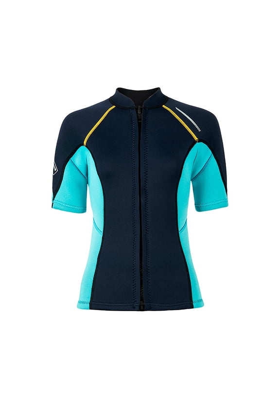 Women's 1.5mm Short Sleeve Wetsuit Top for Snorkeling & Surfing Thermal Insulation Wet Suit with Nylon Spandex Material Quick Dry Scuba Diving Rash Guard Swimsuit for Women XS-2XL