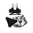 thumbnail image 1 of Levmjia Women's 3 Piece Bikini Set Swimsuit High Waisted Shorts Plus Size S - XL Tropical Leaf Print Swimwear Beach Bathing Suit Cover Up, 1 of 7
