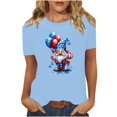 thumbnail image 1 of Levmjia Women's 4th of July Cross American Flag T-Shirt Patriotic Christian USA Summer Crewneck Short Sleeve Graphic Tee, 1 of 8