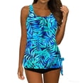 thumbnail image 1 of Levmjia Women's Adjustable Straps Printed Tankini Swimsuit Set with Built - in Bra No Underwire 100% Polyester Swimwear, S - 2XL, 1 of 7