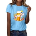 thumbnail image 1 of Levmjia Women's Beer Graphic T-Shirt Casual Short Sleeve Top, Funny "PROSSiT" Print Cotton-Like Tee, Loose Fit Round Neck Breathable Shirt for Women S-3XL, 1 of 3