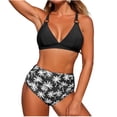 thumbnail image 1 of Levmjia Women's Bikini Set V-Neck Camisole Printed Shorts High Waisted Tummy Control V Neck Swimsuit Quick Dry Beach Vacation Pool Party, 1 of 4
