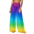 thumbnail image 1 of Levmjia Women's Bohemian Style Chiffon Gradient Beach Cover - Up Pants, Lightweight Sunscreen Wide Leg Long Pants, 100% Polyester, S - 2XL Plus Size, 1 of 7