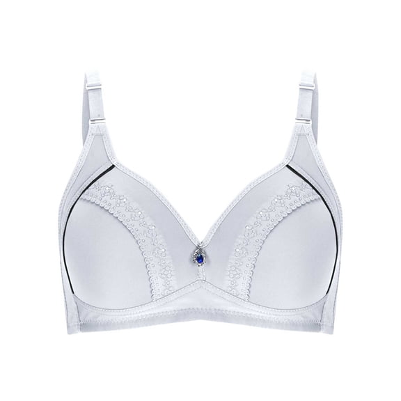 Levmjia Women's Bra Cotton Comfortable Breathable No Wire Embroidered Underwear Push Up Everyday Wear Multi Color Options 36-42B/C