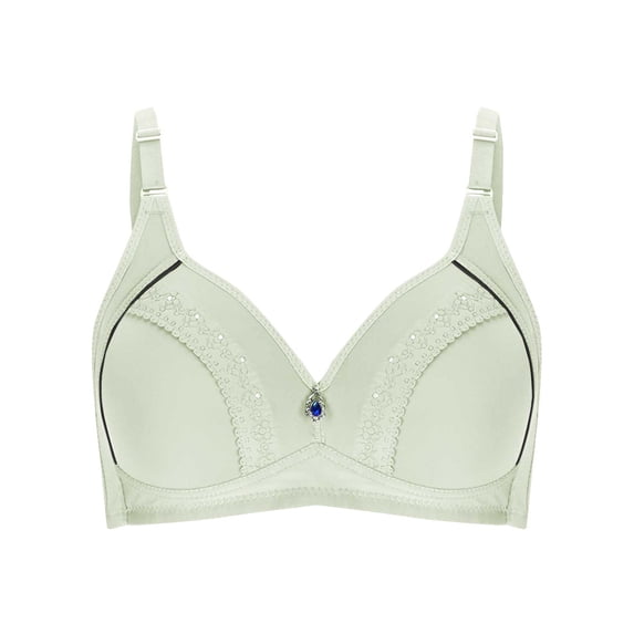 Levmjia Women's Bra Fashion Printed Comfortable Breathable No Wire Embroidered Underwear Comfortable Push Up Everyday Daily Wear