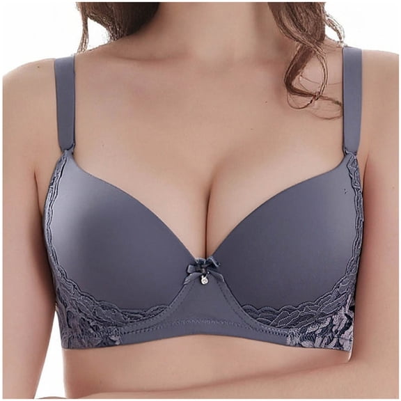 Levmjia Women's Bra Push Up Thin Underwear C-Cup Lace Underwire Support Comfortable Support Outside Indoor Everyday Daily Wear