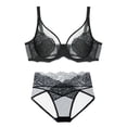 thumbnail image 1 of Levmjia Women's Bra Underwear Set Full Coverage Seamless Underwire Lace T-Shirt Bra Set Comfortable Everyday Wear Smoothing Bust Support Daily Wear, 1 of 2