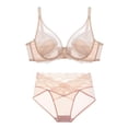 thumbnail image 1 of Levmjia Women's Bra Underwear Set Full Coverage Seamless Underwire Lace T-Shirt Bra Set Comfortable Everyday Wear Smoothing Bust Support Daily Wear, 1 of 2