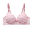 thumbnail image 1 of Levmjia Women's Bras Wireless Lace Striped Printed Comfortable Non Padded Everyday Wear Adjustable Straps Push Up Underwire Free Breathable T Shirt Bra Daily Wear, 1 of 3