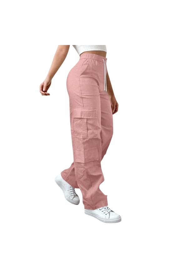 Women's Cargo Pants High Waisted Wide Leg Pants with Multi Pockets Loose Fit Utility Trousers Casual Techwear Pants for Women