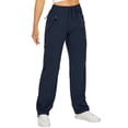 thumbnail image 1 of Levmjia Women's Cargo Pants with Multi Pockets High Waisted Straight Leg Utility Pants Adjustable Drawstring Elastic Waist Casual Hiking Trousers for Outdoor, 1 of 4