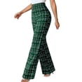 thumbnail image 1 of Levmjia Women's Casual Long Pants Plaid Printed Elastic Waist With Pockets Soft Polyester Wide Leg Work Everyday Wear Comfortable Stretchy Trousers, 1 of 9