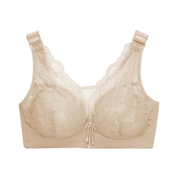 Levmjia Women's Comfort Bras No Underwire Wireless Solid Color Lace Bralette for Everyday Wear Lightweight Padded Underwire Free Breathable Sleep Comfort