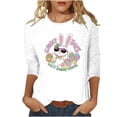 thumbnail image 1 of Levmjia Women's Easter Bunny T Shirt 3/4 Sleeve Crewneck Casual Loose Fit Spring Summer Top Graphic Tee Cute Rabbit Shirt, 1 of 5