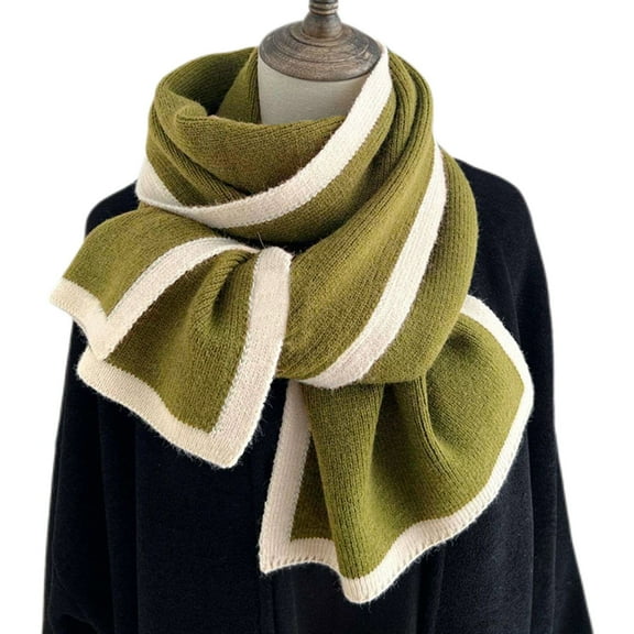 Levmjia Women's Elegant Scarf Winter Warm Lightweight Frame Knitted Wool Versatile And Warm Square Color Block Shawl Wrap Fashionable Stylish Accessory Outfit