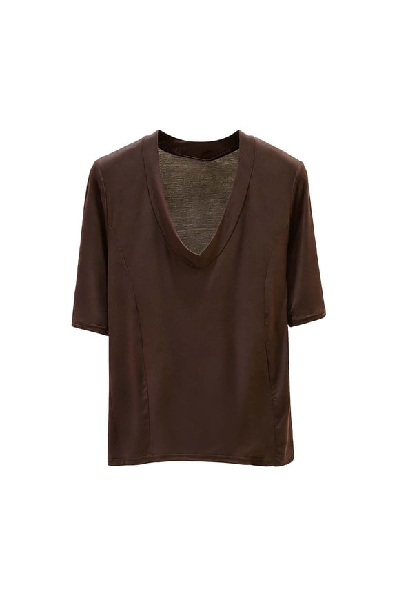 Women's Fashion 3/4 Sleeve V-Neck Solid Modal-Blend Top | Spring Summer Casual Shirt, Breathable & Comfortable