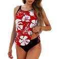 thumbnail image 1 of Levmjia Women's Floral Bikini Set Removable Padded Bras Printed High Waisted Drawstring Swimwear Loose Quick Dry Beach Vacation Swimsuit, 1 of 6