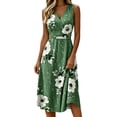 thumbnail image 1 of Levmjia Women's Floral Print Dress Sleeveless V Neck Button Down A Line Midi Dress Casual Summer Beach Vacation Dress with Pockets, 1 of 5