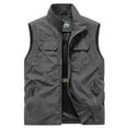 thumbnail image 1 of Levmjia Mens Vest Jacket Casual Stand Collar Pure Color Quick Dry For Hiking Skiing Workwear Outdoors Winter Sleeveless, 1 of 2