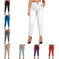 thumbnail image 1 of Levmjia Women's High Waisted Dress Pants Slim Fit Ankle Length Work Office Trousers with Button Closure Business Casual Career Slacks, 1 of 5