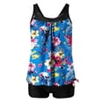 thumbnail image 1 of Levmjia Women's High Waisted Floral Print Tankini Set with Padding, Modest Bikini Swimsuit for Women, Plus Size Swimsuits S - 2XL, Nylon Spandex Swimwear, 1 of 4
