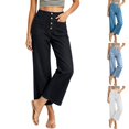 thumbnail image 1 of Levmjia women's high waisted jeans, pocket casual jeans, vintage cropped pants, 1 of 5