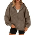 thumbnail image 1 of Levmjia Women's Hooded Jackets Warm Casual Long Sleeve Solid Color Loose and Comfortable Pocket Regular Windproof Outwear Fall Winter, 1 of 9