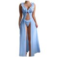 thumbnail image 1 of Levmjia Women's Lace Camisole Nightgown Set Sheer Mesh Sleeveless Nightie with Slit Comfortable Sleepwear for Women Lingerie Homewear, 1 of 8