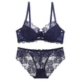 thumbnail image 1 of Levmjia Women's Lace Lingerie Set Push Up Bras With Thin For Large Chest Daily Wear Comfortable And Breathable Bra And Panty Set For Valentine And Honeymoon Night, 1 of 4