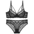 thumbnail image 1 of Levmjia Women's Lace Lingerie Set Thin Push Up Bra and Panty Set Deep V Cross Back Adjustable Straps for Everyday Comfort Sleepwear Honeymoon Valentine, 1 of 2