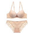 thumbnail image 1 of Levmjia Women's Lingerie Bra Set Thin Lace Push Up Bra with Panties Deep V Backless Comfortable for Sleep Date Night Valentine Everyday Wear, 1 of 2