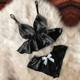 thumbnail image 1 of Levmjia Women's Lingerie Set Plus Size Women V-Neck Eyelash Lace Sexy Stain Camisole Pajamas Bowknot Shorts Set, 1 of 4