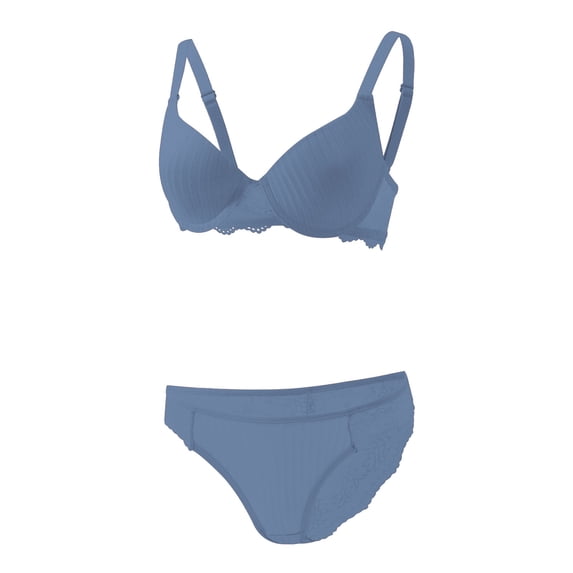 Levmjia Women's Lingerie Set Push Up Bra and Thong Solid Color Comfortable Breathable Sleep Honeymoon Valentine's Day Daily Wear