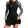 thumbnail image 1 of Levmjia Women's Long Sleeve One Piece Swimdress Floral Print Swimsuit with Built - in Tummy Control, Modest High Neck Half - Zip Rash Guard Swimwear Set with Swim Pants S - 2XL, 1 of 8