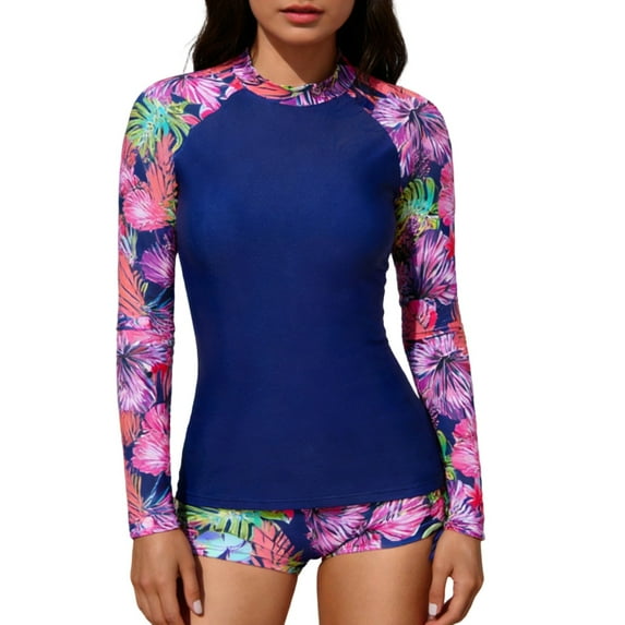 Levmjia Women's Long Sleeve Quick Dry Rash Guard Surfing Swimsuit Two — free download
