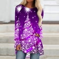thumbnail image 1 of Levmjia Women's Long Sleeves Shirts Plus Size Stylish Christmas Tree Trendy Print Loose Crew Neck Tops Long Sleeves for Women, 1 of 5