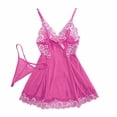 thumbnail image 1 of Levmjia Women's Mesh Lingerie Set Lace Sheer Sleepwear Deep V Pajamas Romantic Nights Valentine's Day Gift Two Piece Set Comfortable And Elegant, 1 of 4