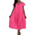 thumbnail image 1 of Levmjia Women's Nightgown Summer Soft Breathable Short Sleeve Midi-Length Sleep Dress Comfy Lightweight Pajamas Round Neck, 1 of 6