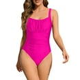 thumbnail image 1 of Levmjia Women's One Piece Swimsuit Bikini Quick Dry Solid Color Ruffle Adjustable Straps Comfortable Beach Vacation Swimming Pool, 1 of 6