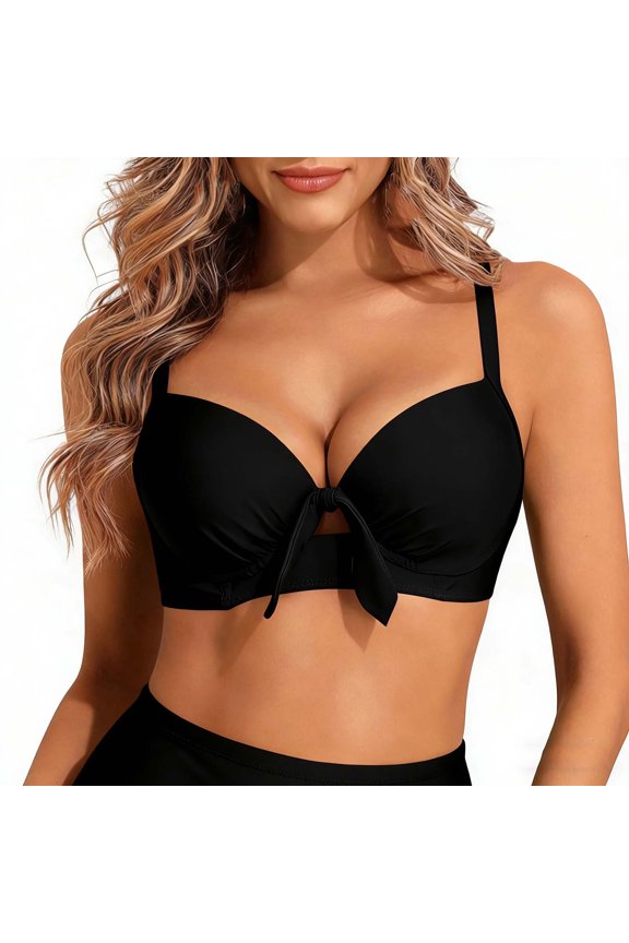 Women's Padded Monokini Swim Top High Waisted Bikini Set Ruched Figure Flattering Swimsuit Shapewear Bikini Bralette Nylon Spandex Vacation Elegant Swimwear S-2XL