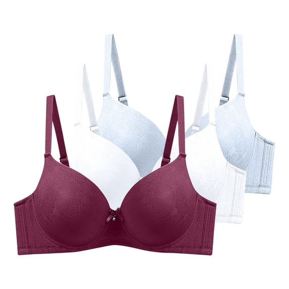 Levmjia Women's Plus Size Lace Underwire Push Up Bra 3PC Set Comfortable Lift Support Everyday Wear D Cup Multi Color Options Sale