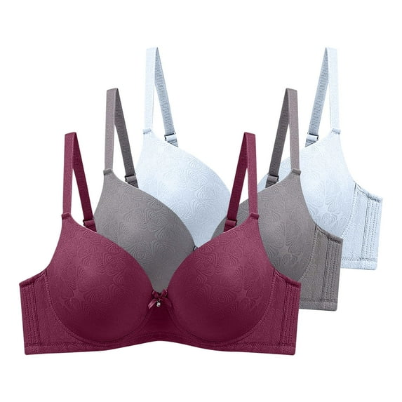 Levmjia Women's Plus Size Lace Underwire Push Up Bra 3PC Set Comfortable Lift Support Everyday Wear D Cup Multi Color Options Sale