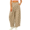 thumbnail image 1 of Levmjia Women's Plus Size Wide Leg Pants Polka Dot Print Casual Loose Fit Trousers with Pockets Elastic Waistband Flowy Pants for Summer, 1 of 6