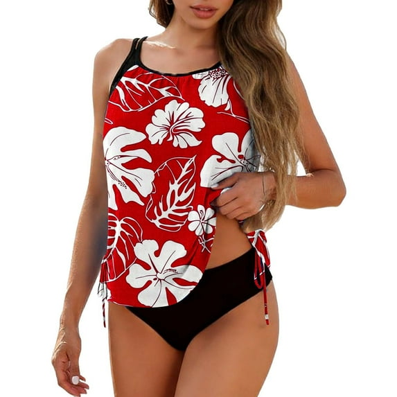 Levmjia Women's Printed Two - Piece Bikini Set with Built - in Bra, Adjustable Straps, High Waist Bottom Swimsuit Nylon Spandex for Beach Pool Swimwear Plus Size S - 2XL