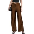 thumbnail image 1 of Levmjia Women's Satin Wide Leg Pants High Waisted Lounge Pants with Pockets Adjustable Drawstring Casual Trousers for Evening, 1 of 8