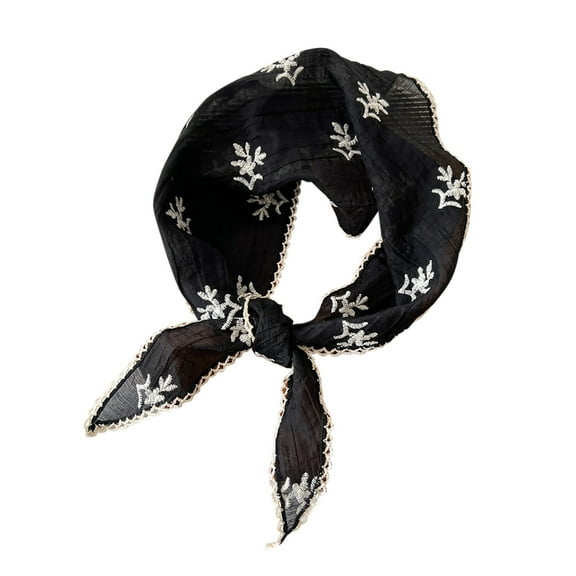 Levmjia Women's Scarf Cotton Lace Triangular Paired With A Silk For Neck Protection Sun-Protective Headscarf Lightweight Soft Cozy Fashionable Outfit