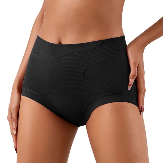 Levmjia Women's Seamless Panties Peach Butt Briefs Solid Color Mid Waist Control Breathable Nylon Tummy Control Hip Lift Underwear for Daily Sleep