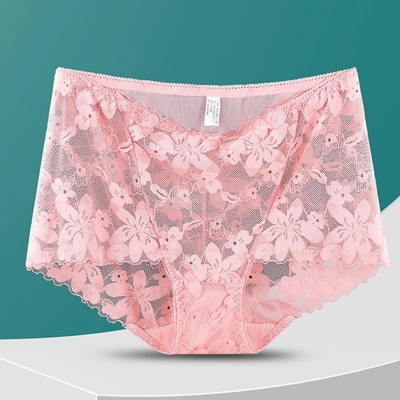 Levmjia Women's Seamless Plus Size Underwear Lace Hollow High Waist Breathable No Show Triangle Panties Invisible Comfort Everyday Wear