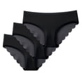 thumbnail image 1 of Levmjia Women's Seamless Underwear Ice Silk Panties Solid Color Breathable No Show Panties Yoga Exercise Low Rise Comfortable Briefs 3-Pack, 1 of 5