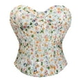 thumbnail image 1 of Levmjia Women's Shapewear Corset Vintage Strapless Floral Printed Lace Waist Trainer Tummy Control Butt Lifter Back Lace Up Bustier Top, 1 of 9